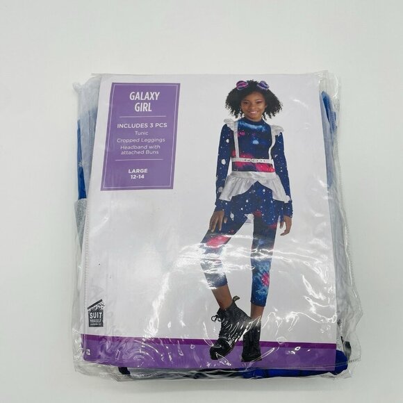 Galaxy Girl Futuristic Space Youth Girls Large 12/14 Halloween Costume Blue 460 - Picture 2 of 5